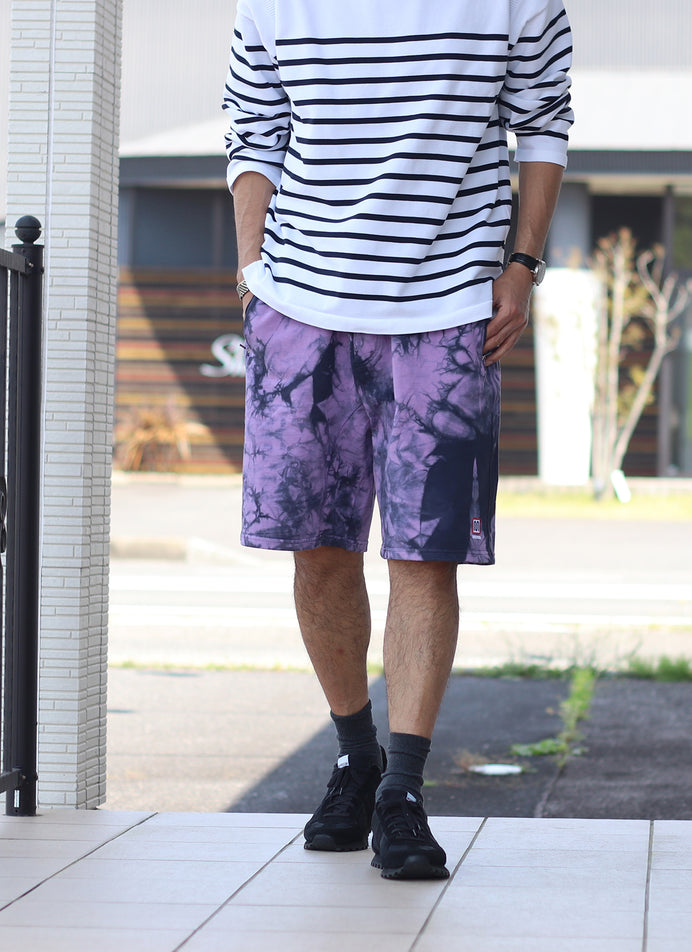TIE DYE SWEAT SHORT【NAVY/PURPLE】