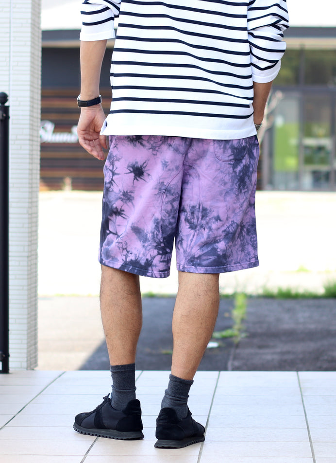 TIE DYE SWEAT SHORT【NAVY/PURPLE】