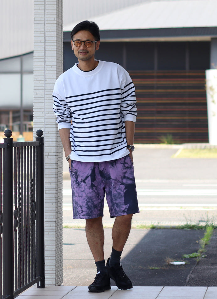 TIE DYE SWEAT SHORT【NAVY/PURPLE】