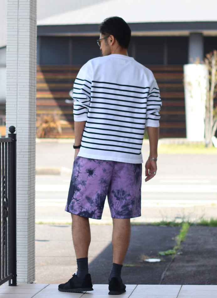 TIE DYE SWEAT SHORT【NAVY/PURPLE】
