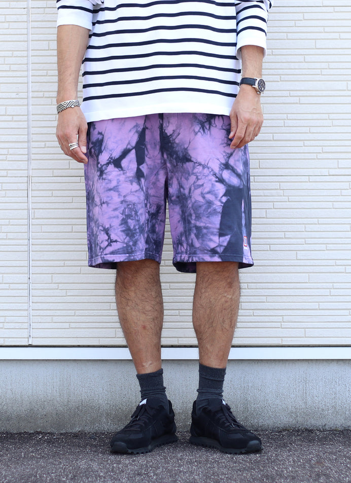 TIE DYE SWEAT SHORT【NAVY/PURPLE】
