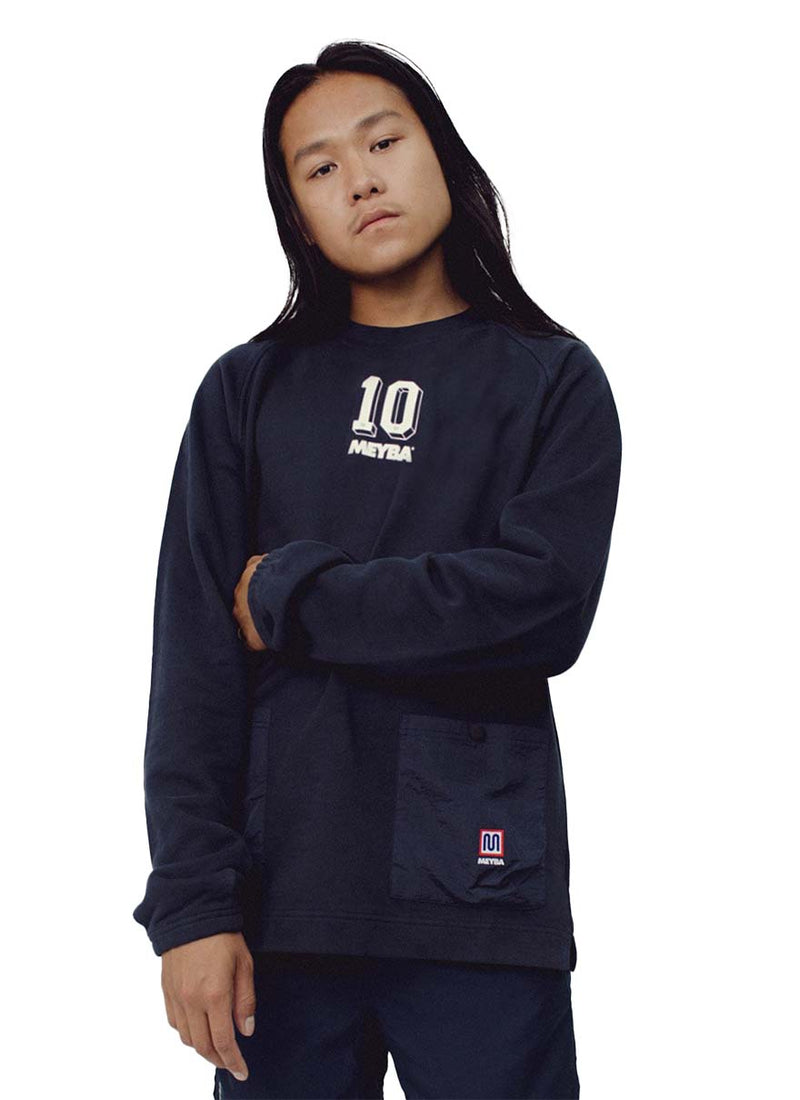 NYLON POCKET CREW SWEAT【NAVY】 – MEYBA Japan Official